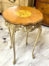 Vintage French Provincial carved sidetable w/wood top
