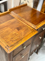Pair of antique side tables on casters (2)