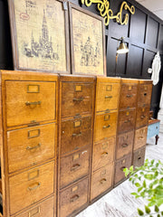 Bank of (5) antique filing cabinets