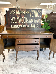 Antique Queen Anne buffet on casters