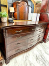 French Provincial 9-drawer mahogany dresser