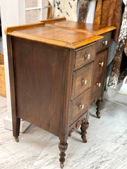Pair of antique side tables on casters (2)