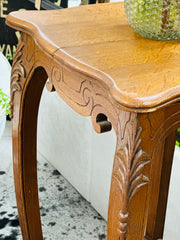 Carved wood plant stand