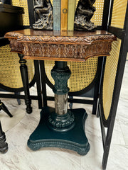 Marble & wood side table