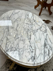 French Provincial marble-top coffee table