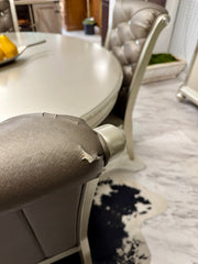 Modern Silver table & 4 chairs