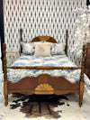 Vintage Burl-wood full bed w/rails