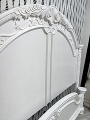 King size bed w/wood rails