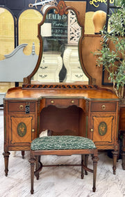 Antique Jacobean double twin bedroom set w/rails ￼