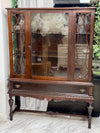 Vintage China Cabinet w/wavy glass ￼