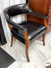 Vintage leather barrel back chair