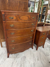 Vintage carved wood full bed w/rails
