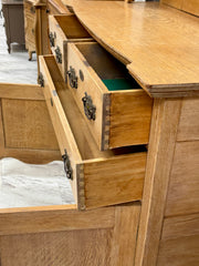 Antique buffet on casters w/hutch