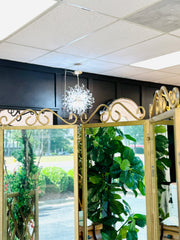 Vintage tri-fold iron mirror