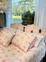 Vintage French Provincial queen headboard w/rails