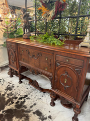 Vintage carved wood buffet