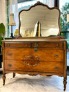 Antique carved dresser w/mirror