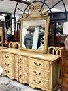 French Provincial 9-drawer dresser w/ mirror