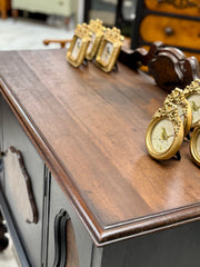 Vintage Jacobean server on casters
