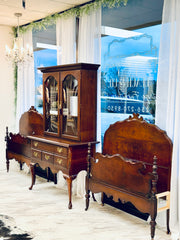 Antique twin bed pair