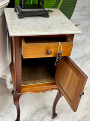 Antique marble top cabinet
