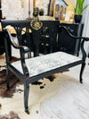 French style antique bench on casters