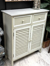 Two-tone louvered cabinet