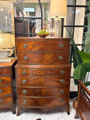 Vintage bowfront mahogany chest