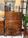 Vintage bowfront mahogany chest