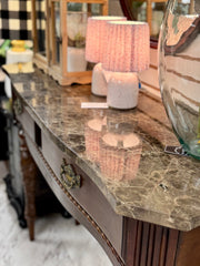 Marble-top tall foyer table ￼