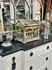 Vintage black & white cabinet w/drop-front desk