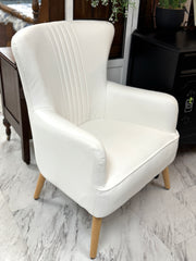 White faux leather chair (ea.)