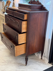 Vintage ornate chest w/glove box on casters