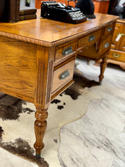 Carved wood desk