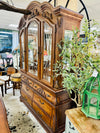 Carved wood china cabinet (2-pc.)