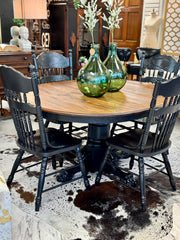 Vintage pedestal table w/leaf & 4 chairs