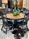 Vintage pedestal table w/leaf & 4 chairs