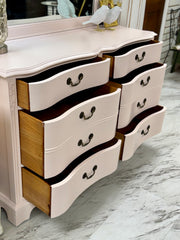 Vintage pink dresser w/mirror