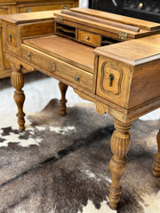 Vintage Secretary desk w/cane-back chair