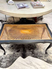 French Provincial cane coffee table