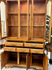 Vintage lighted bubble glass china cabinet