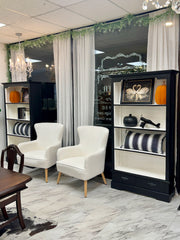 Black/white bookcase w/2 drawers