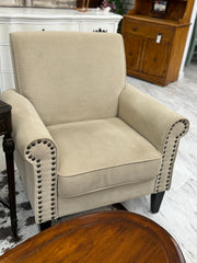 Pair of tan club chairs (2)