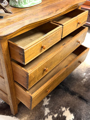 Vintage pine serpentine dresser