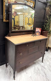 Antique dresser w/mirror on casters