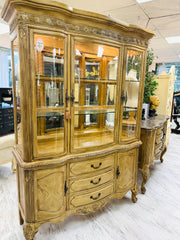 French Provincial marble-top buffet