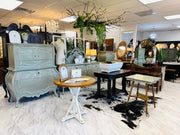 Antique library desk on casters