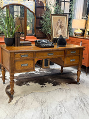 Carved wood desk