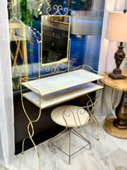 Vintage metal vanity w/stool