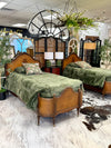 Pair of antique twin beds w/rails